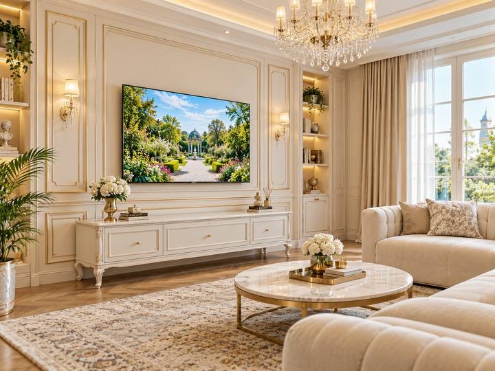 Classic moulded TV wall