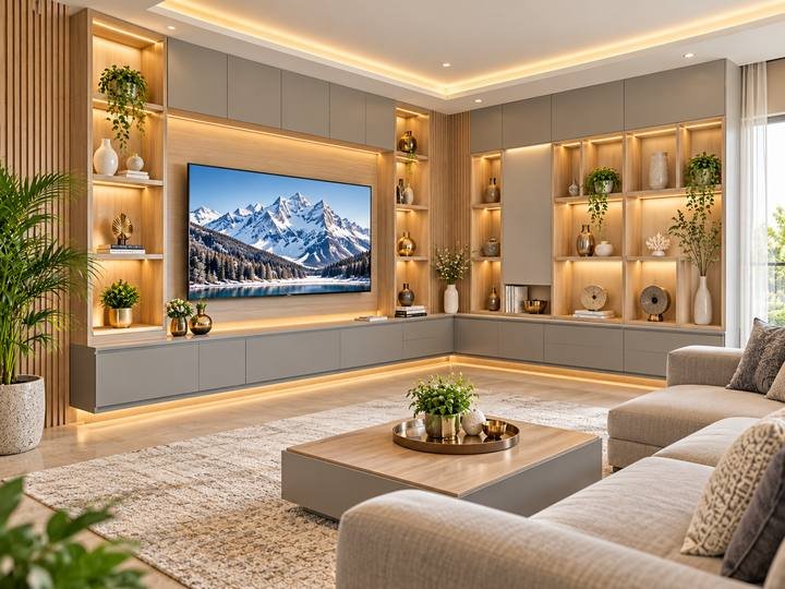 Corner TV and display unit