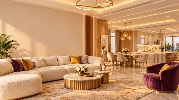 Open living and dining