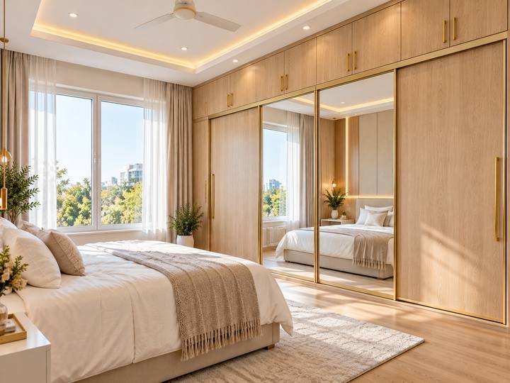 Sliding mirror wardrobe